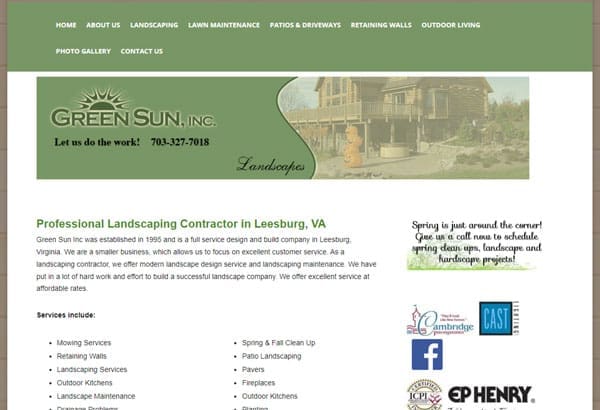 Green-Sun-Website-Before Green Sun Old Design