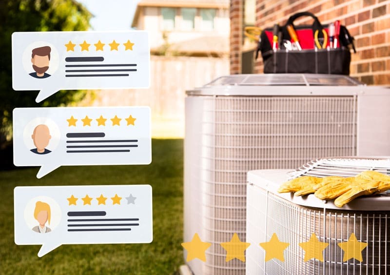 HVAC-Reviews-Management Mock up of customer reviews