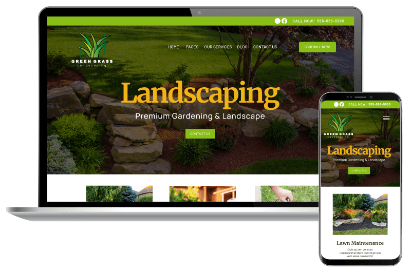 Landscaping-Website-Responsive-Laptop-Phone Landscaping Website viewed on a laptop