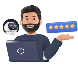 Icon showing a ZipLocal Employee working with ai to help manage a customers reviews