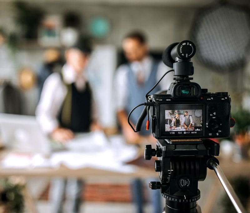 Video-Blog A Business filming a video for marketing
