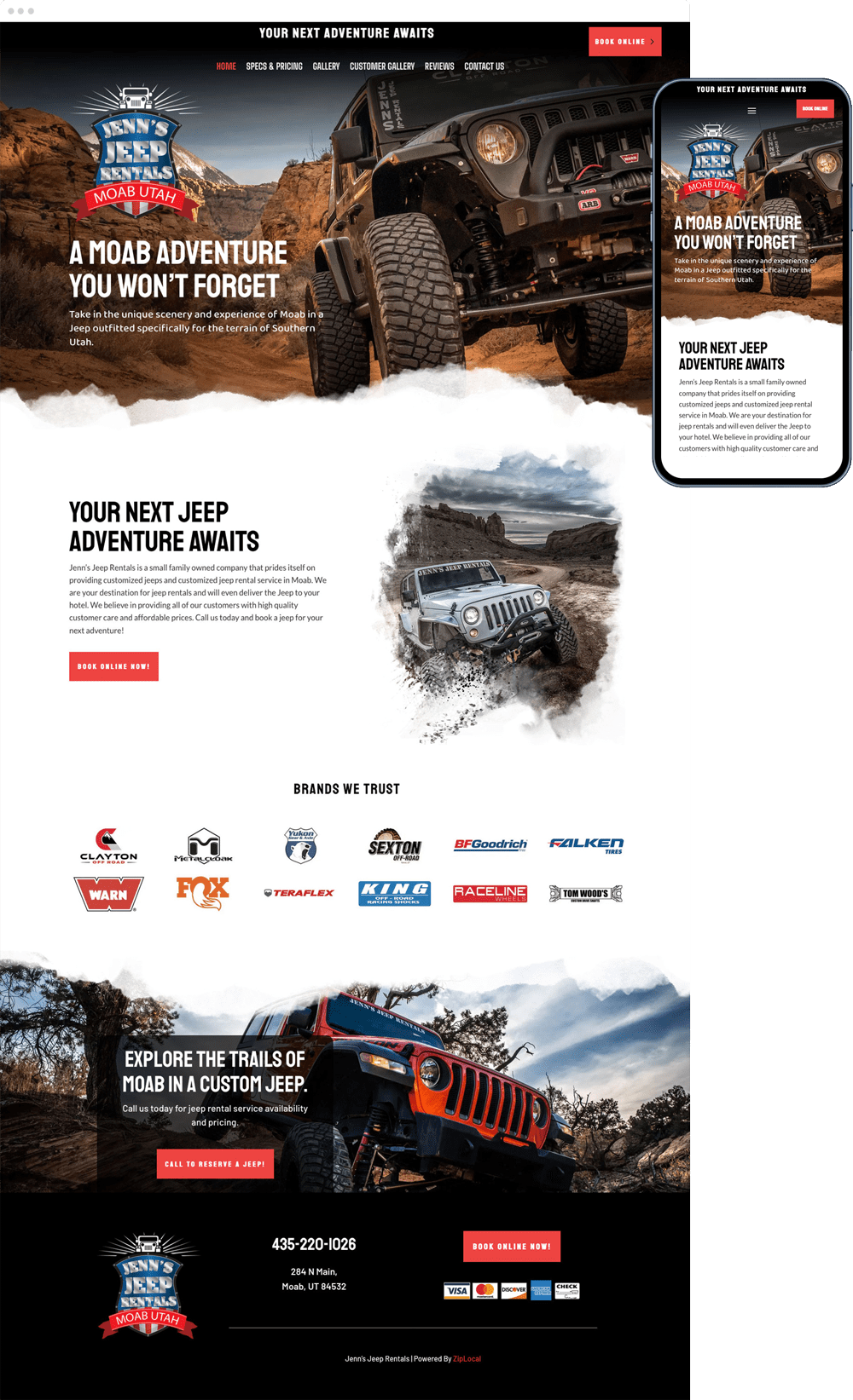 desktop-Mobile-Jenns-Jeep-2 Jenn's Jeep Rentals website built by ZipLocal