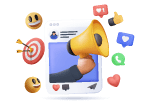 Cartoon icon of a social media post
