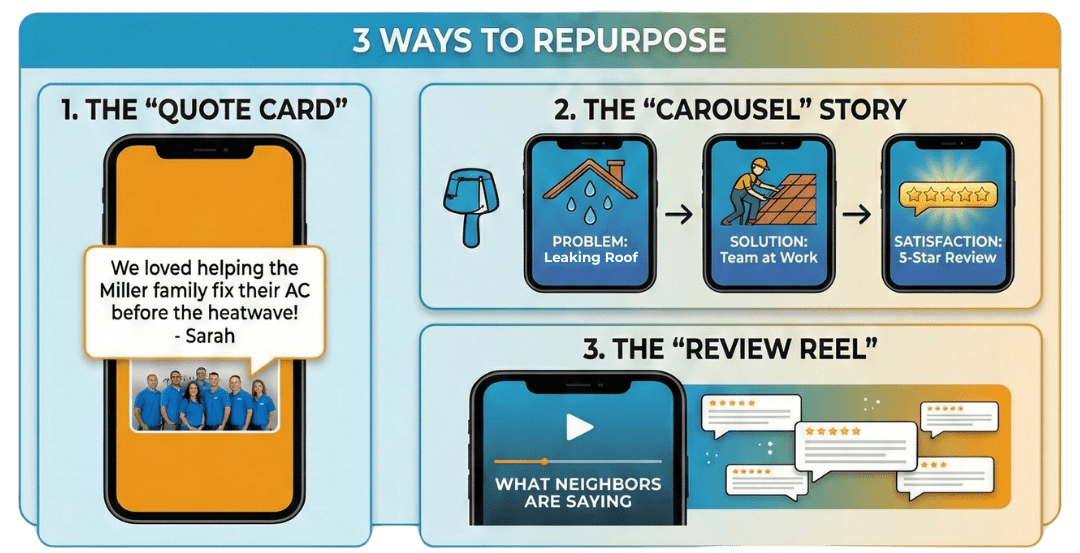 3-ways 2 infographic for the 3 Ways to Repurpose Reviews for Social Media