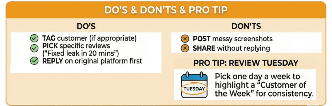 do-and-don'ts 2 infographic showing the The "Do's and Don'ts" of Sharing Reviews